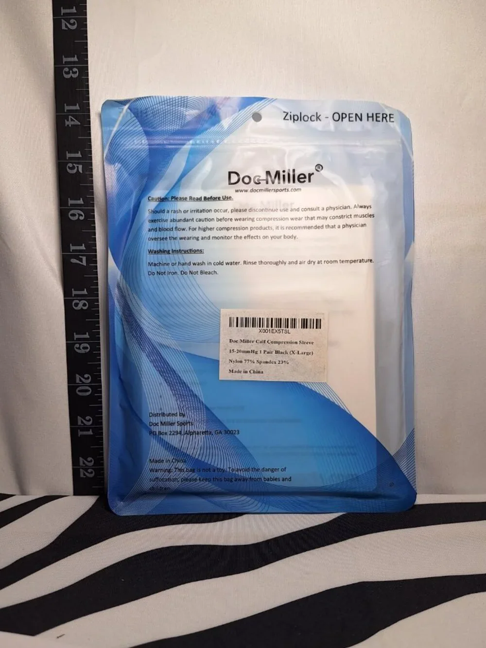 Doc Miller Compression Calf Compression Sleeve, 1 Pair, Black